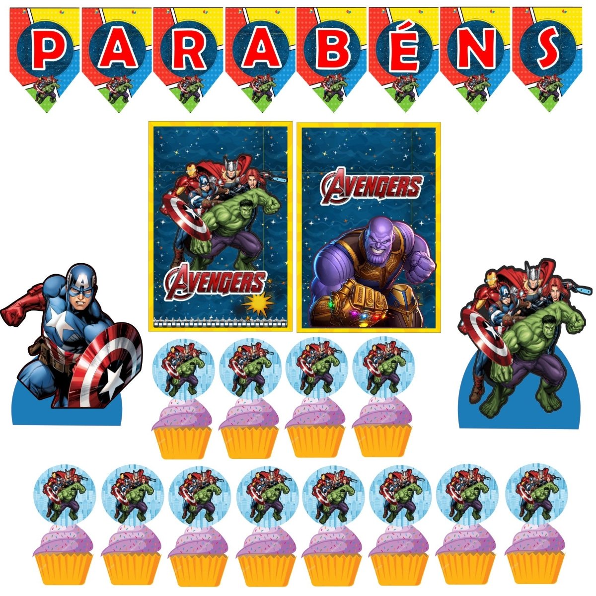 Pack Festa de aniversário Avengers - Festas Aquarela a melhor decoração de festa de aniversário está aqui!