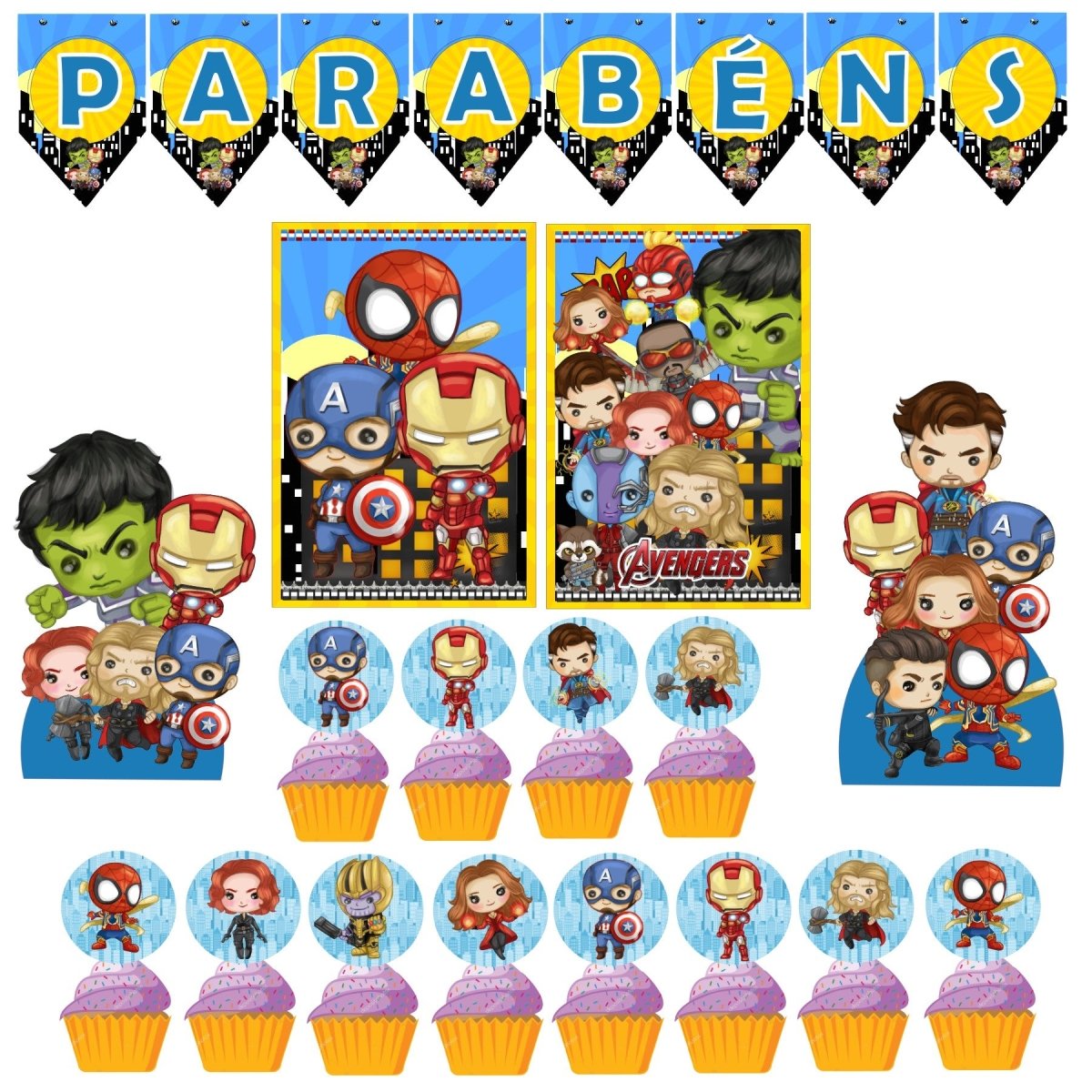 Pack Festa de aniversário Avengers Baby - Festas Aquarela a melhor decoração de festa de aniversário está aqui!
