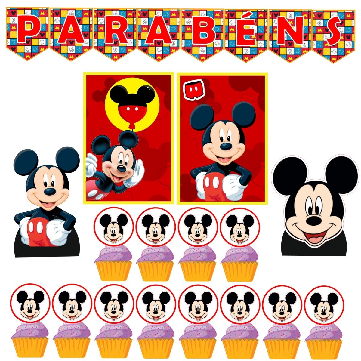 Pack Festa de aniversário Mickey - Festas Aquarela a melhor decoração de festa de aniversário está aqui!