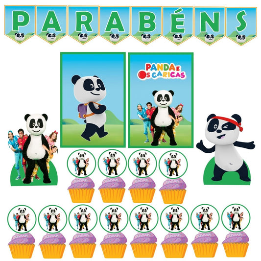 Pack Festa de aniversário Panda e os Caricas - Festas Aquarela a melhor decoração de festa de aniversário está aqui!
