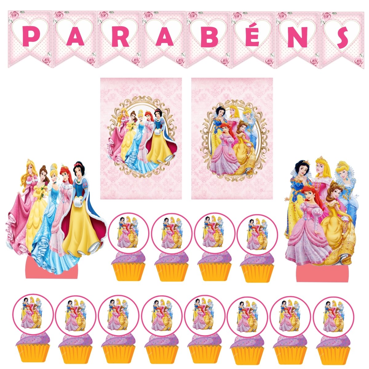 Pack Festa de aniversário Princesas Disney - Festas Aquarela a melhor decoração de festa de aniversário está aqui!